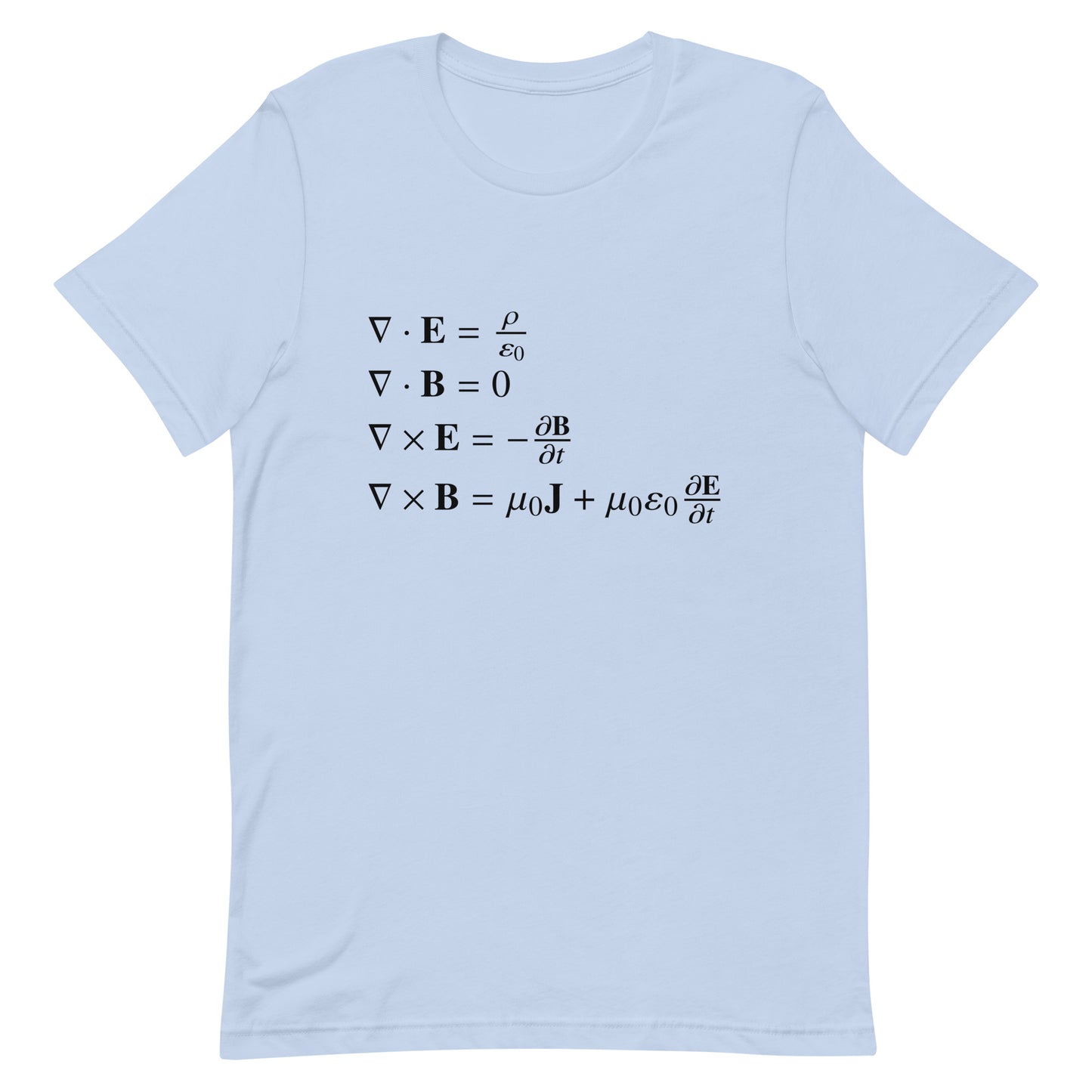 Mockup of Baby Blue T-Shirt with Maxwell's Equations