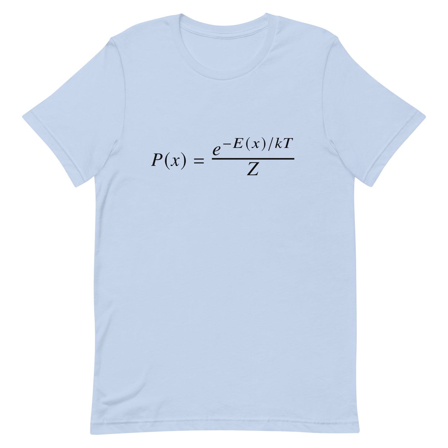 Mockup of Baby Blue T-Shirt with Boltzmann-Gibbs Distribution