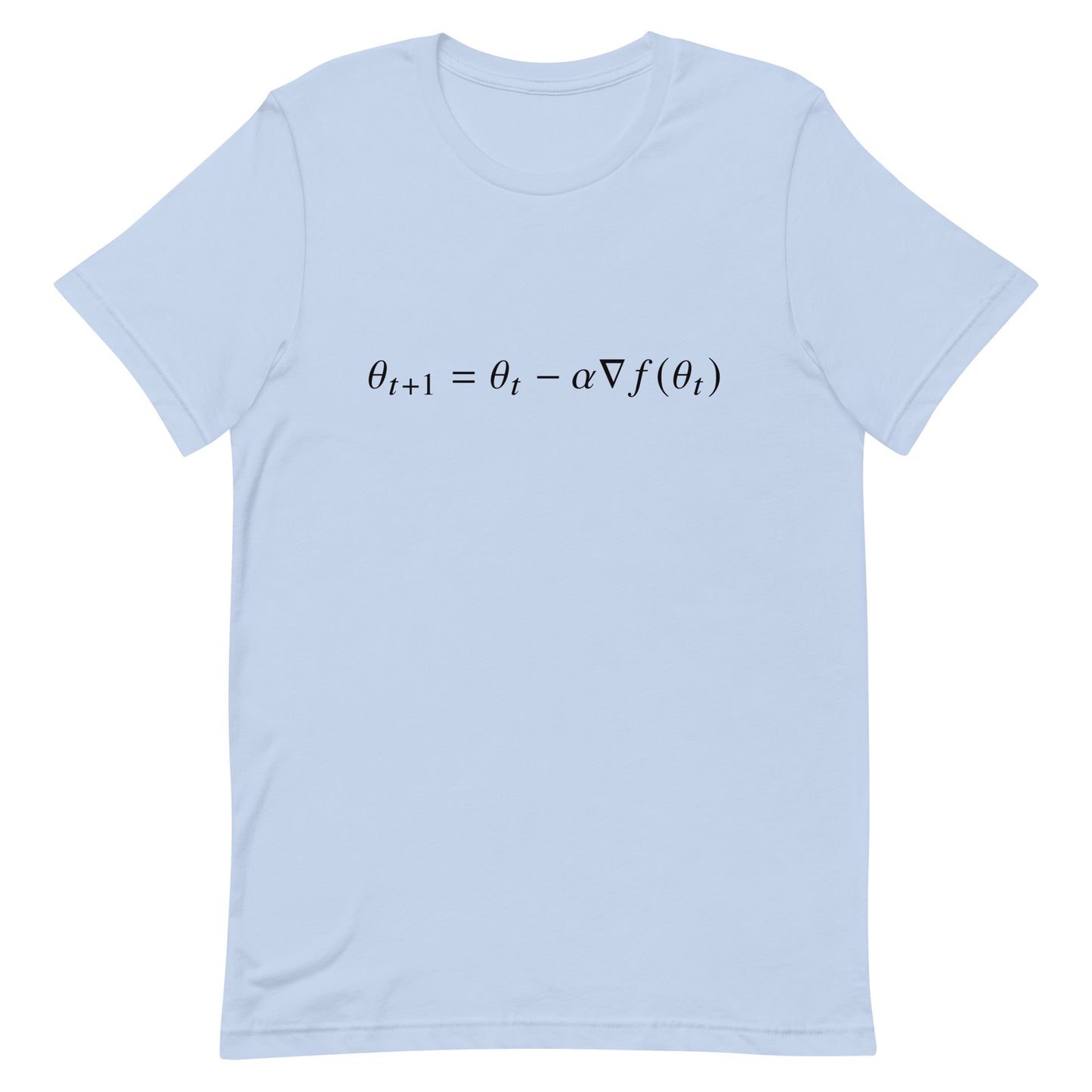 Mockup of Baby Blue T-Shirt with Gradient Descent