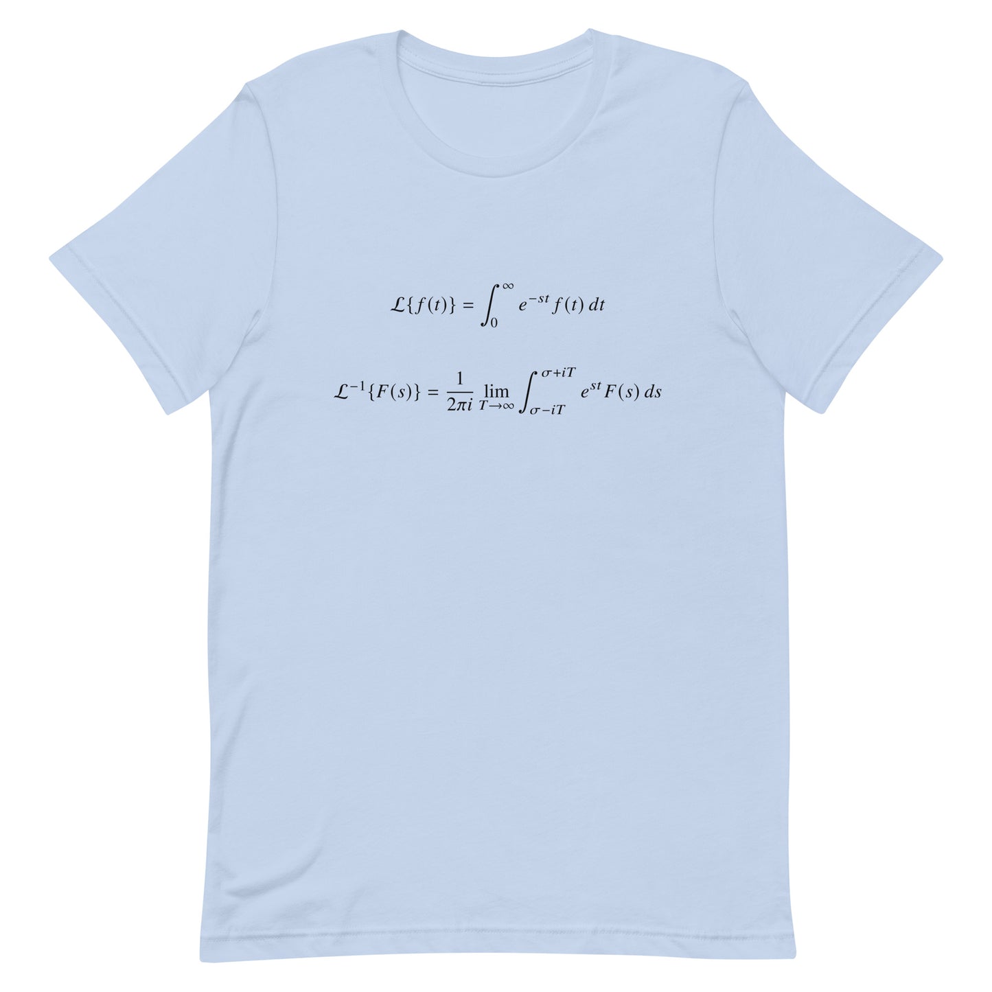 Mockup of Baby Blue T-Shirt with Laplace Transform