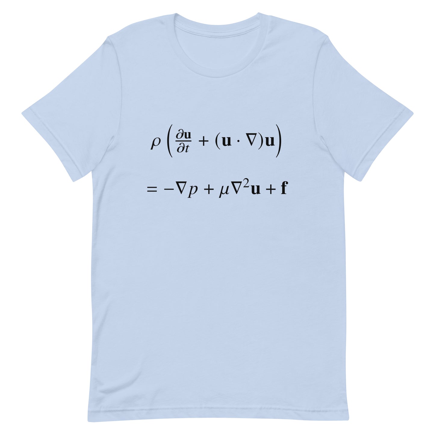 Mockup of Baby Blue T-Shirt with Navier-Stokes