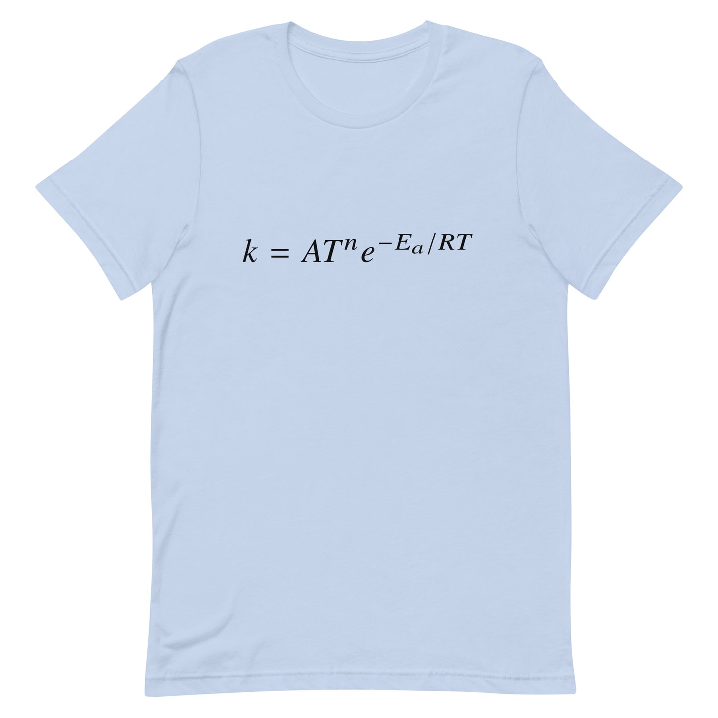 Mockup of Baby Blue T-Shirt with Arrhenius Equation