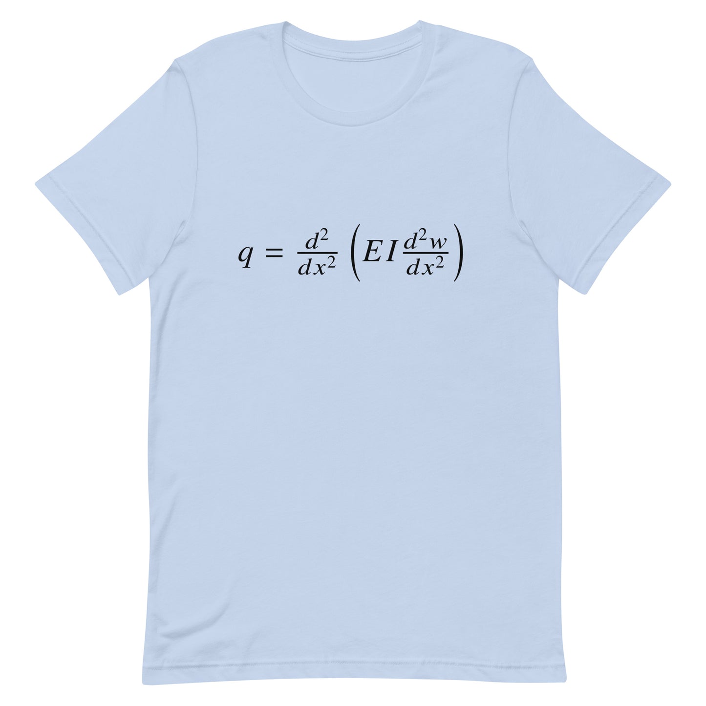 Mockup of Baby Blue T-Shirt with Euler-Bernoulli Beam Equation