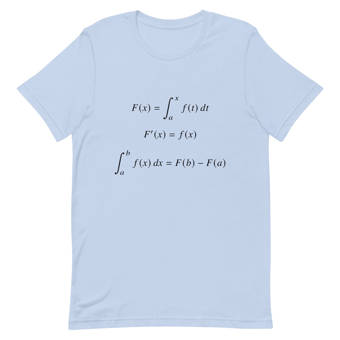 Mockup of Baby Blue T-Shirt with Fundamental Theorem of Calculus