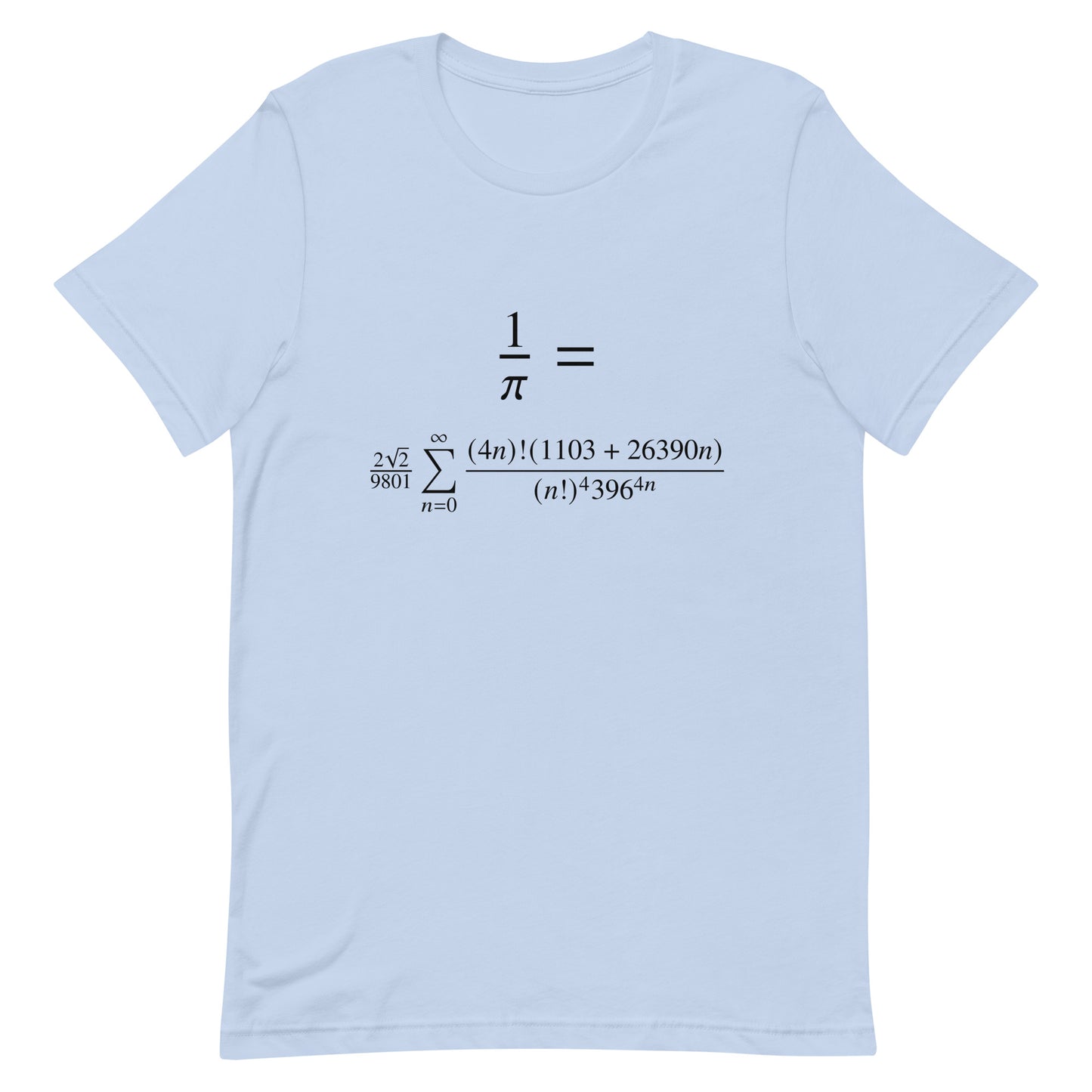 Mockup of Baby Blue T-Shirt with Ramanujan's Infinite Pi