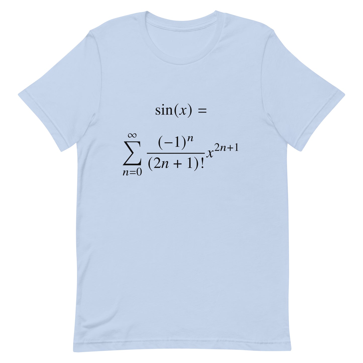 Mockup of Baby Blue T-Shirt with Taylor Series sin x