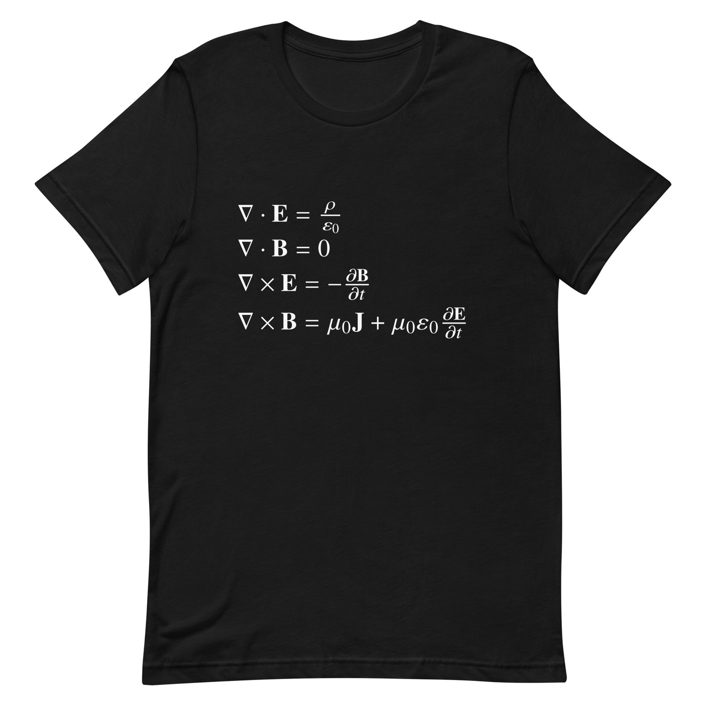 Mockup of Black T-Shirt with Maxwell's Equations