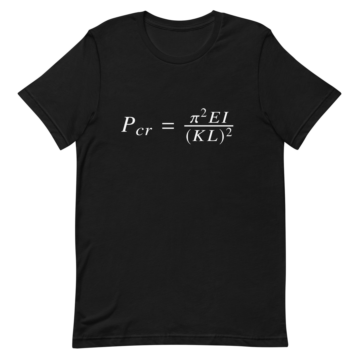 Mockup of Black T-Shirt with Load-Bearing Column Equation
