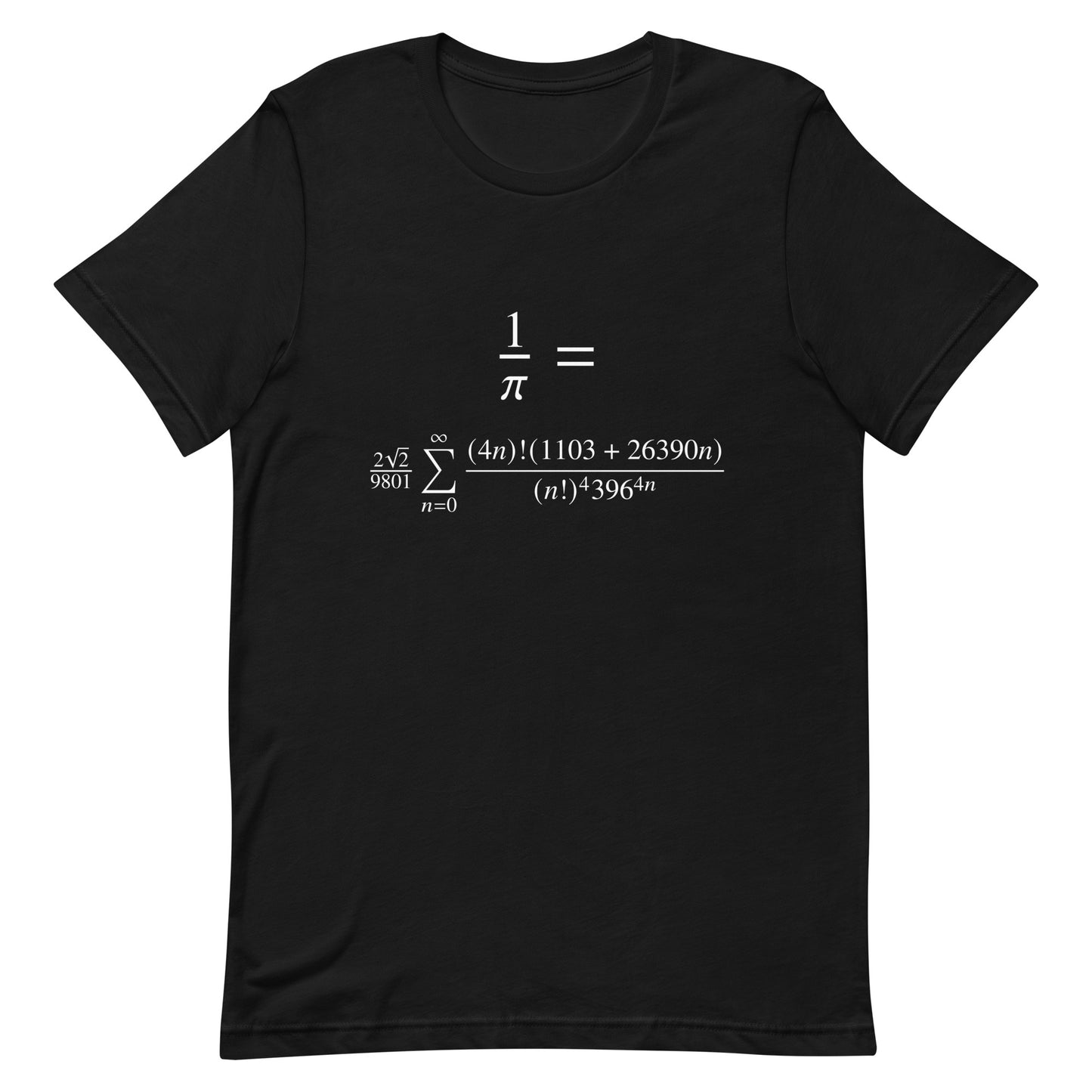 Mockup of Black T-Shirt with Ramanujan's Infinite Pi