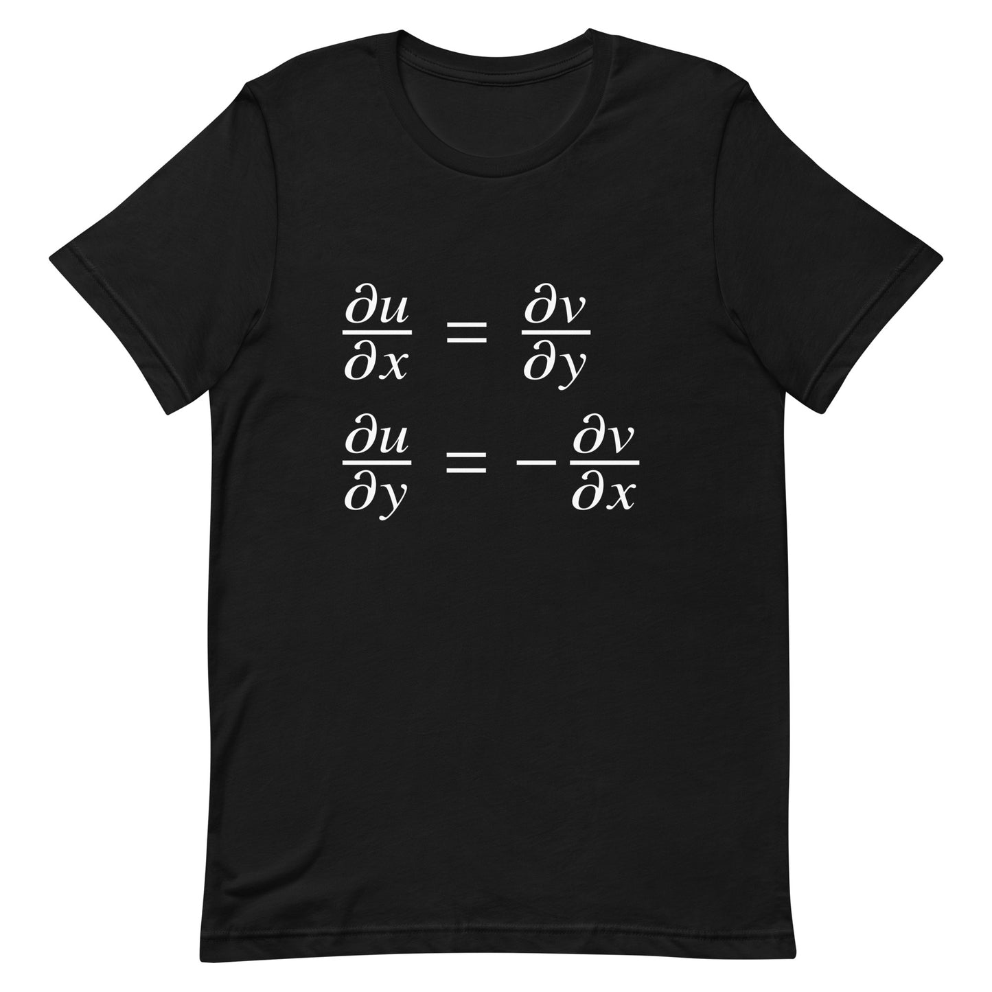 Mockup of Black T-Shirt with Cauchy-Riemann Equations