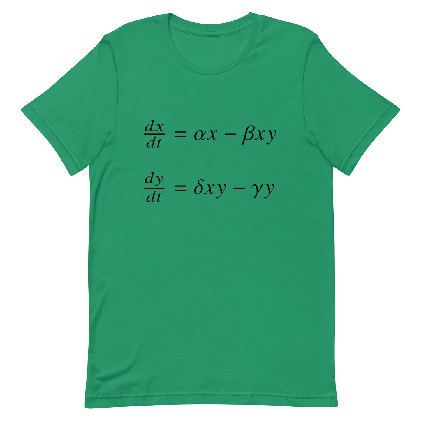 Mockup of Kelly T-Shirt with Lotka-Volterra Equations