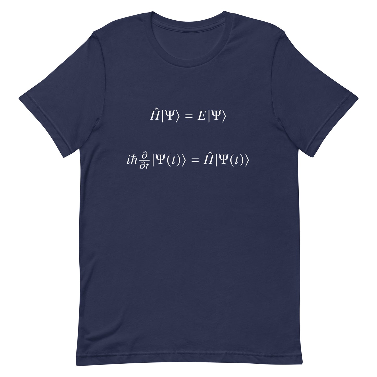 Mockup of Navy T-Shirt with Schrödinger Equation