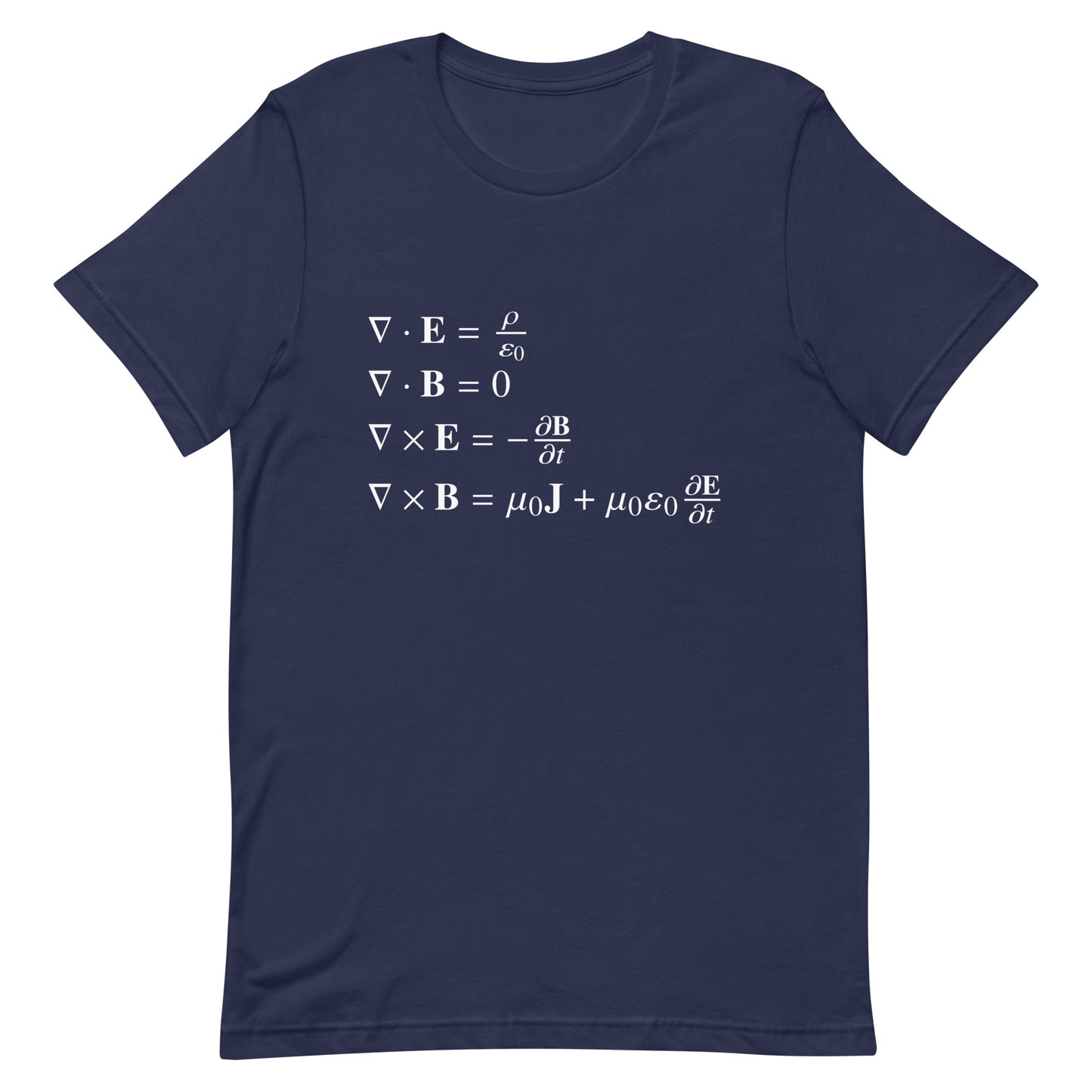 Mockup of Navy T-Shirt with Maxwell's Equations