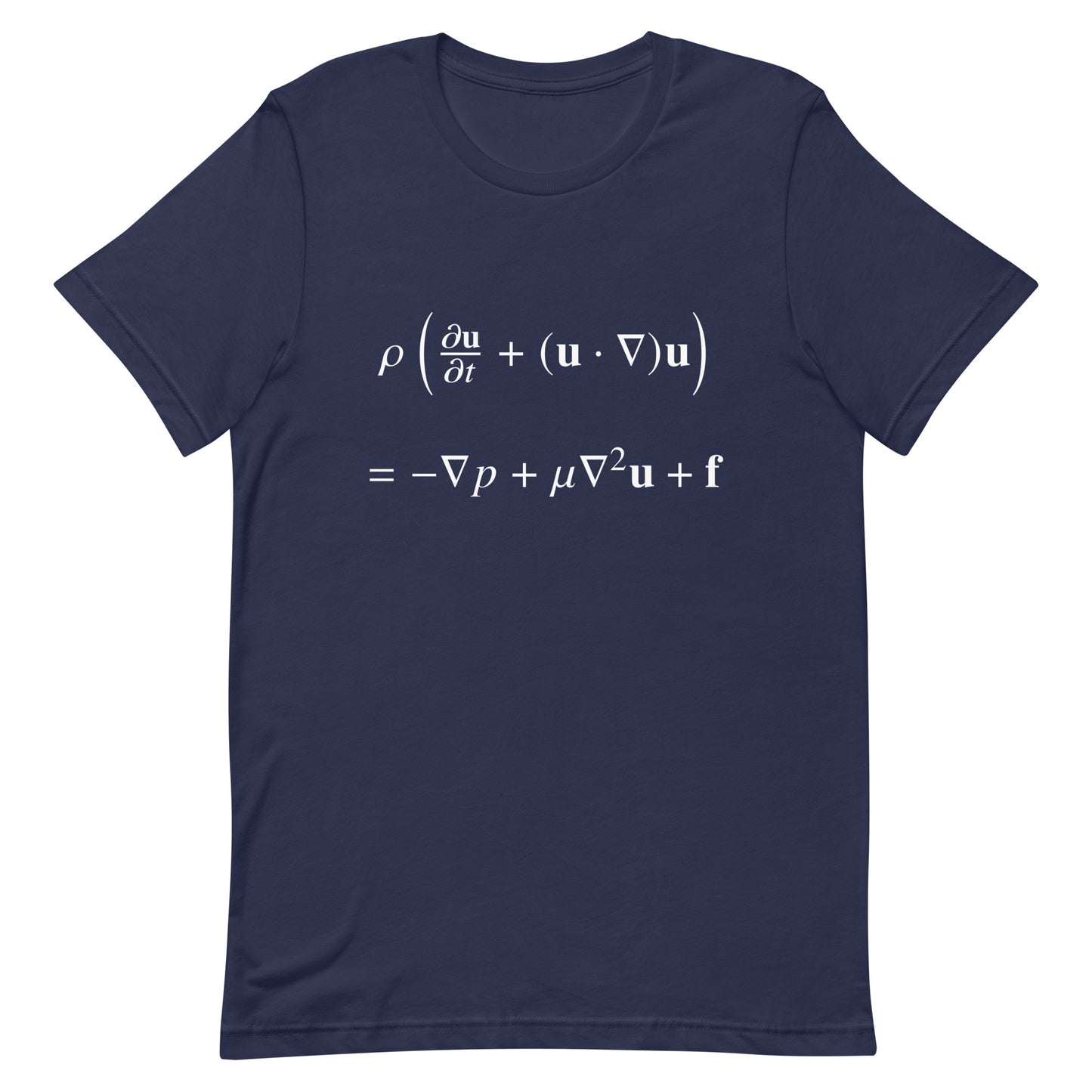 Mockup of Navy T-Shirt with Navier-Stokes