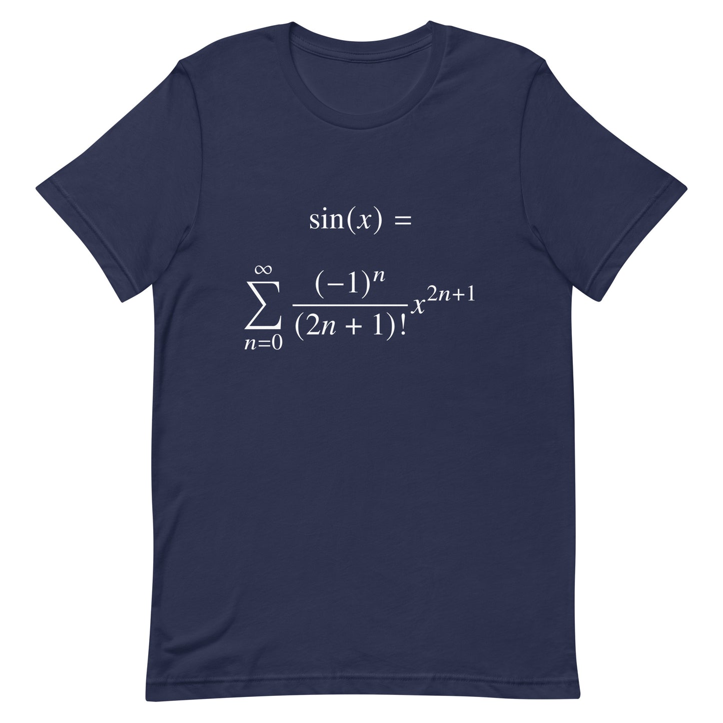 Mockup of Navy T-Shirt with Taylor Series sin x