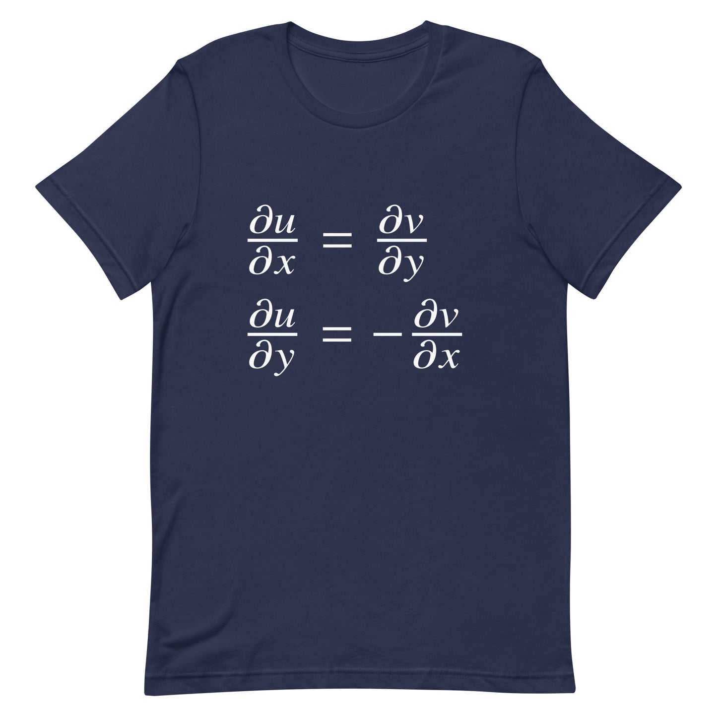 Mockup of Navy T-Shirt with Cauchy-Riemann Equations