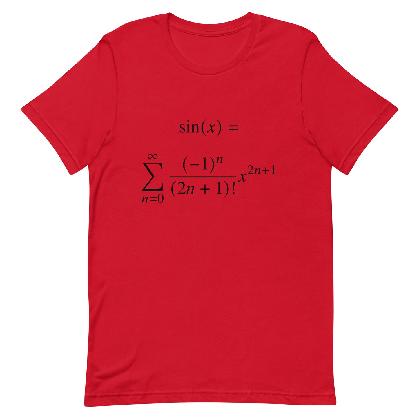 Mockup of Red T-Shirt with Taylor Series sin x