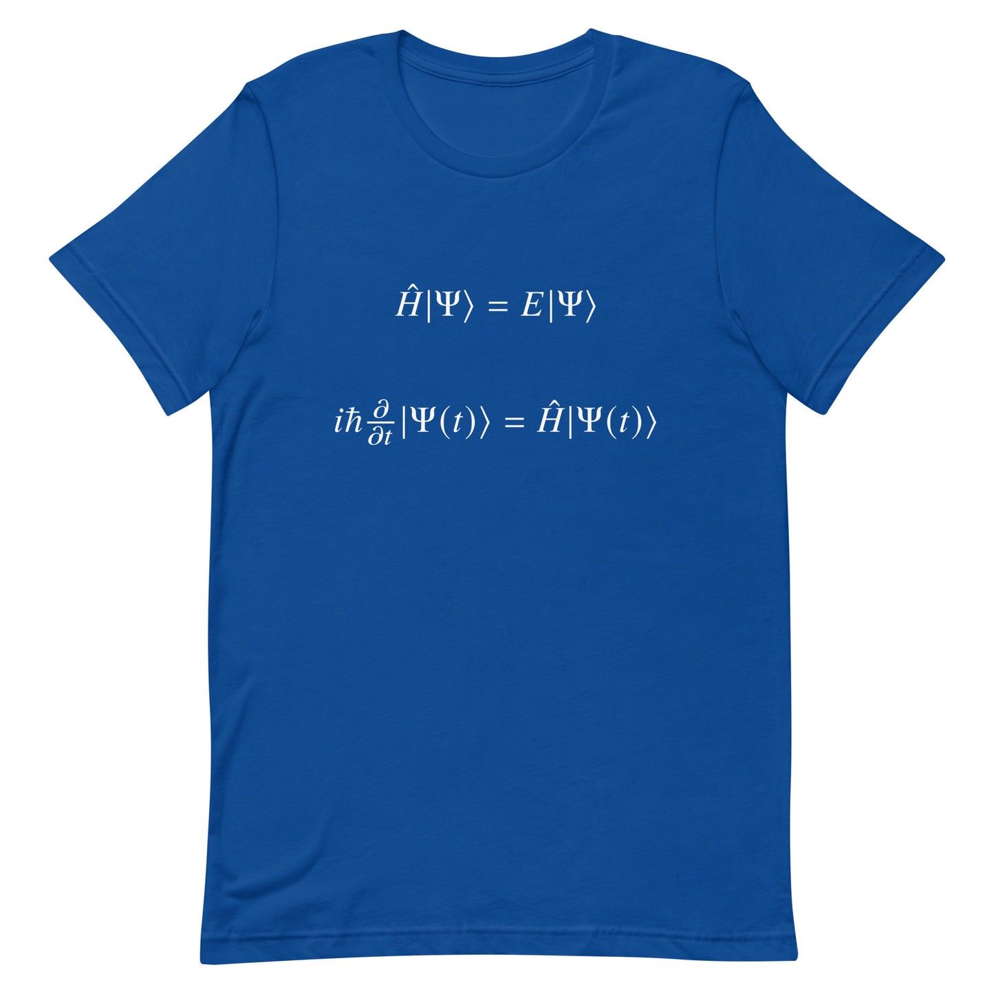 Mockup of True Royal T-Shirt with Schrödinger Equation