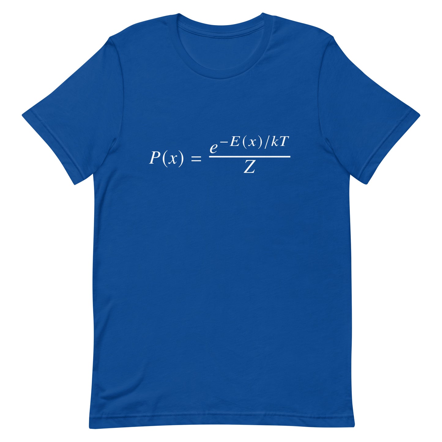 Mockup of True Royal T-Shirt with Boltzmann-Gibbs Distribution