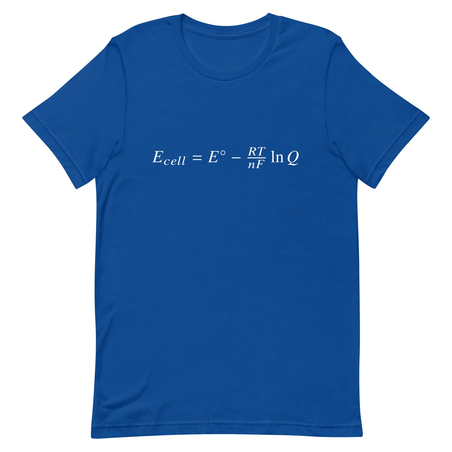Mockup of True Royal T-Shirt with Nernst Equation