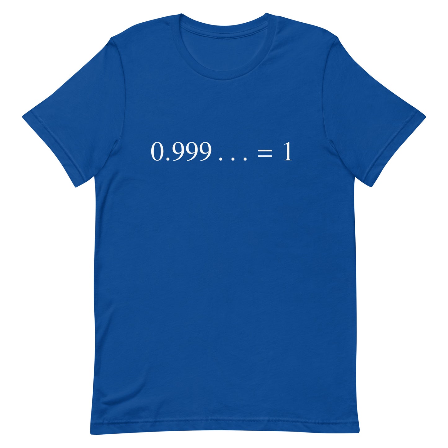 Mockup of True Royal T-Shirt with Repeating Decimal Identity