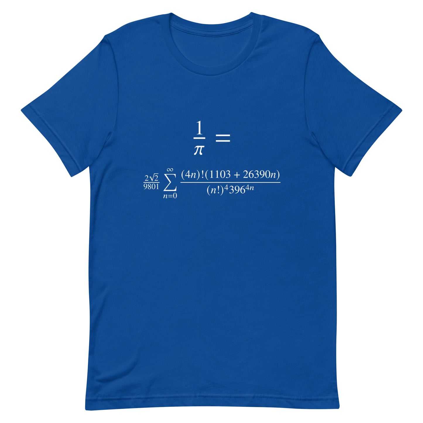 Mockup of True Royal T-Shirt with Ramanujan's Infinite Pi