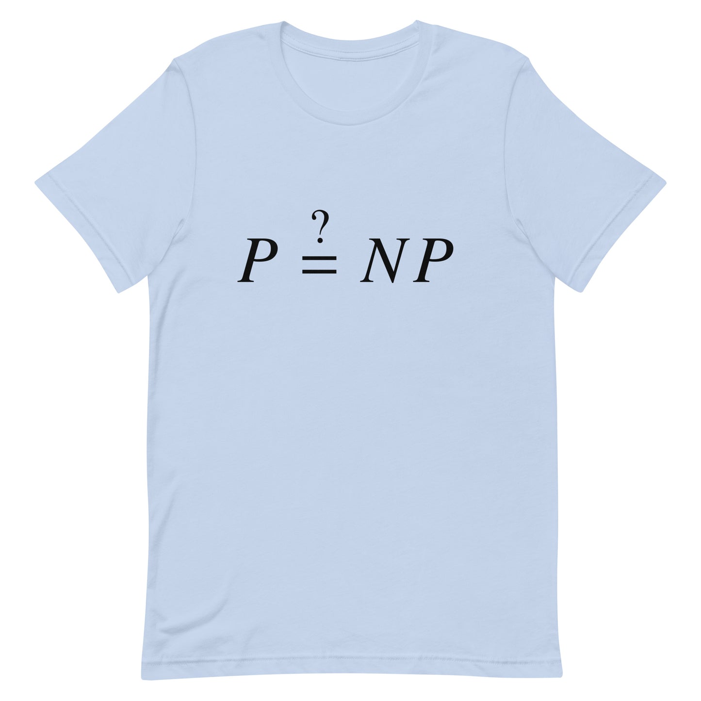 Mockup of Baby Blue T-Shirt with P versus NP