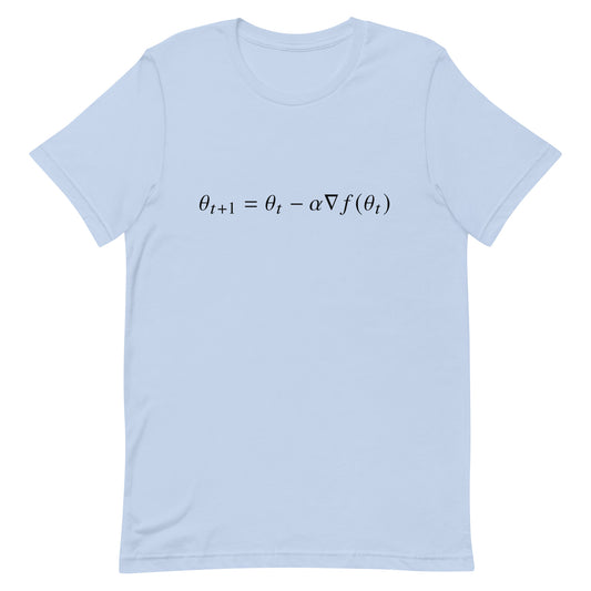 Mockup of Baby Blue T-Shirt with Gradient Descent