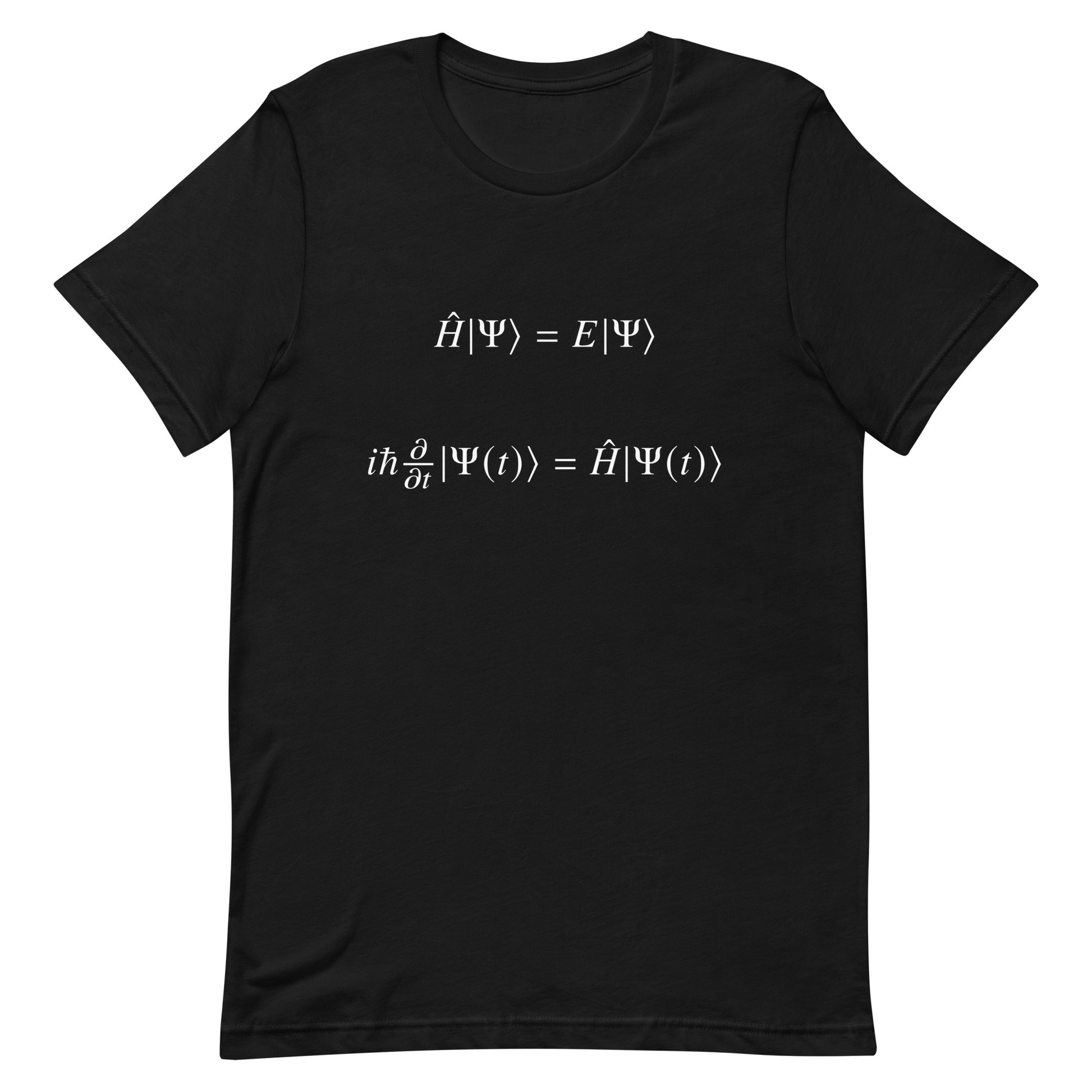 Mockup of Black T-Shirt with Schrödinger Equation