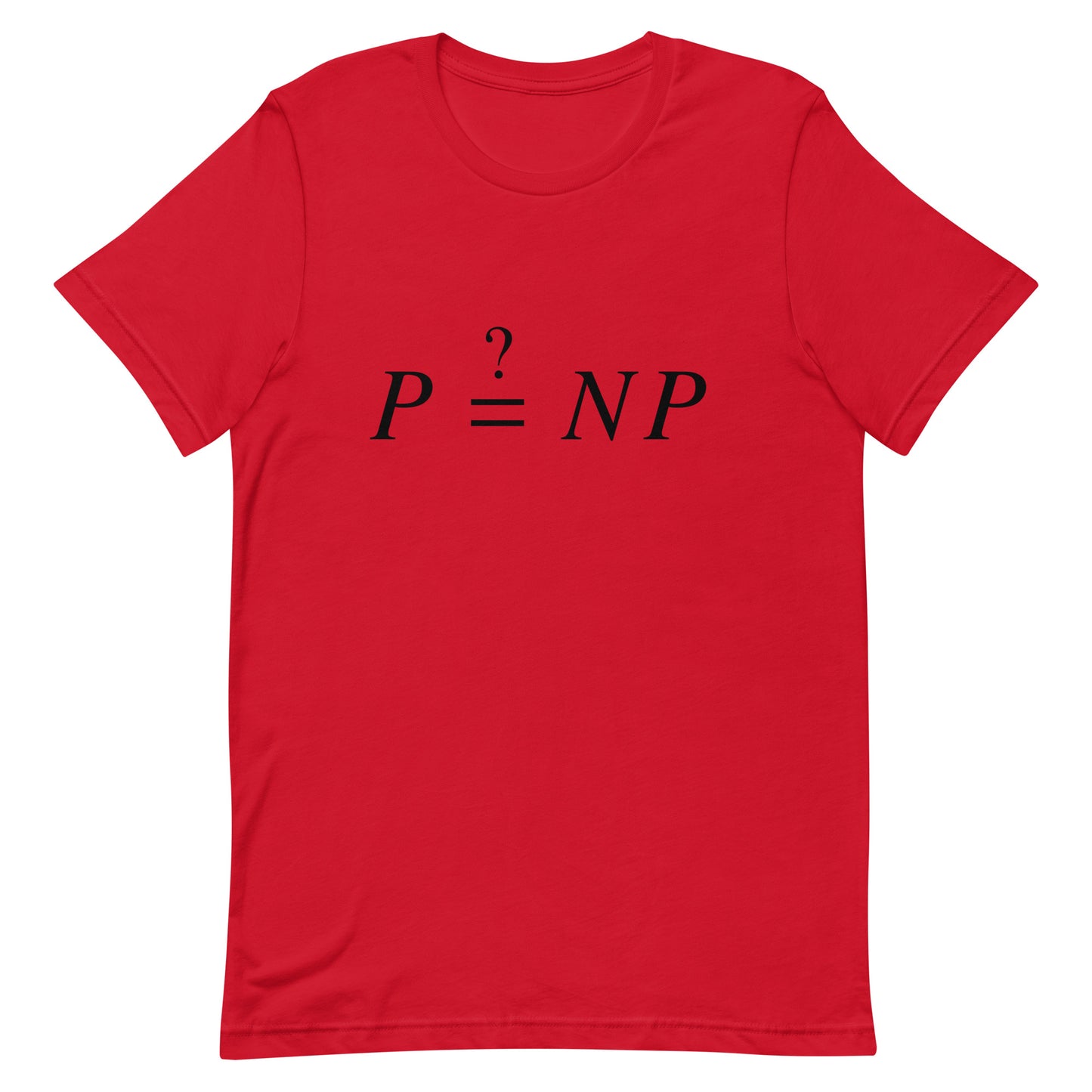 Mockup of Red T-Shirt with P versus NP