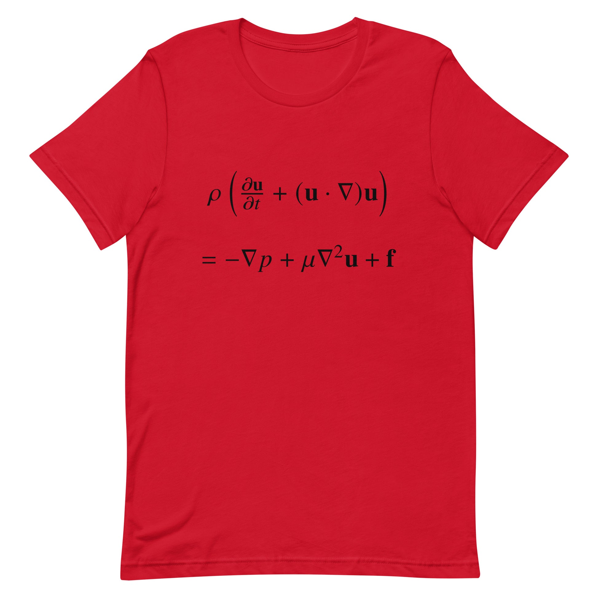 Mockup of Red T-Shirt with Navier-Stokes